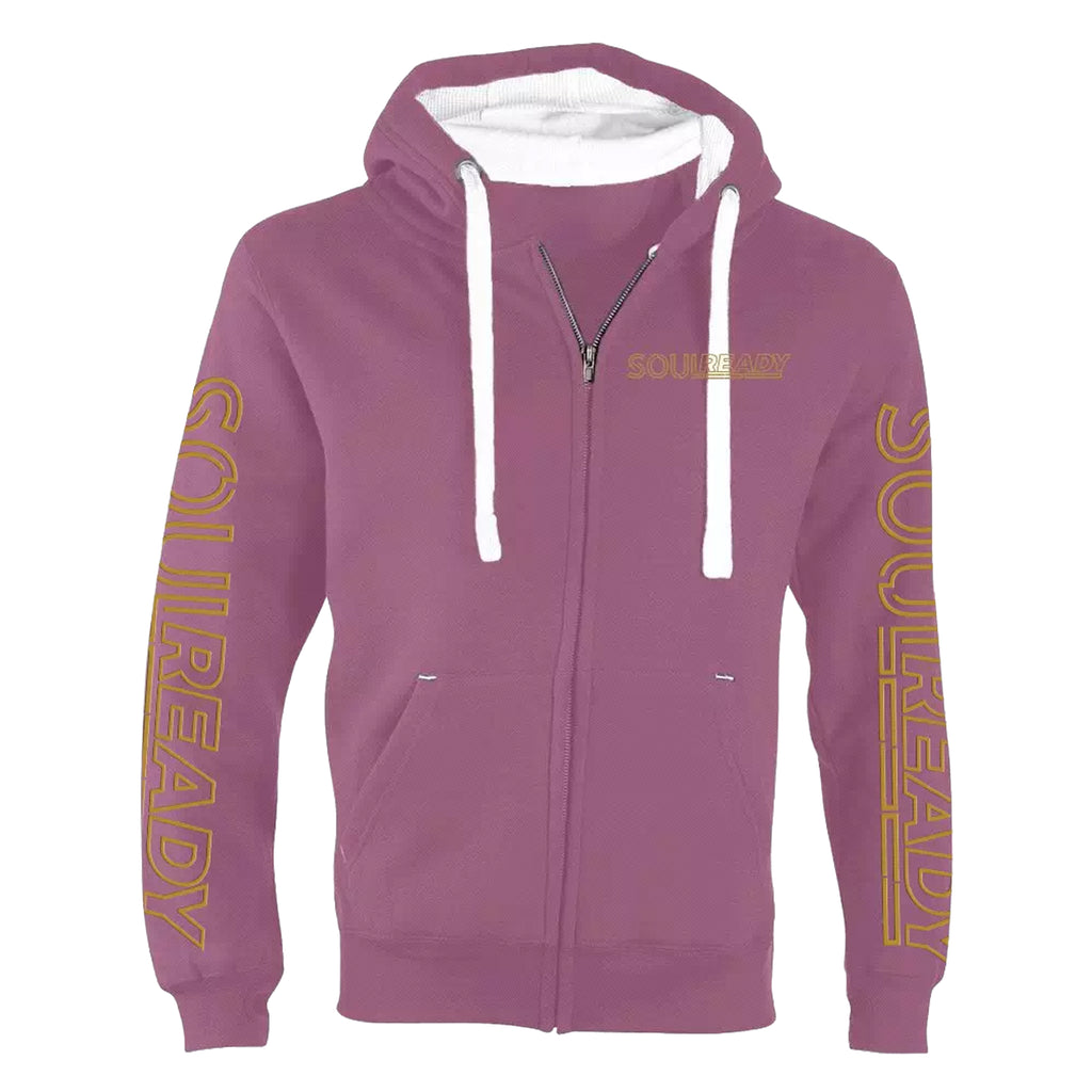SoulReady Premium Embroidered Logo Pattern Zip Hoodie