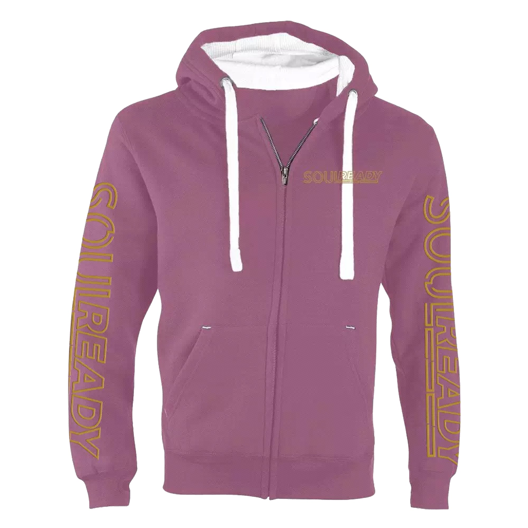 SoulReady Premium Embroidered Logo Pattern Zip Hoodie