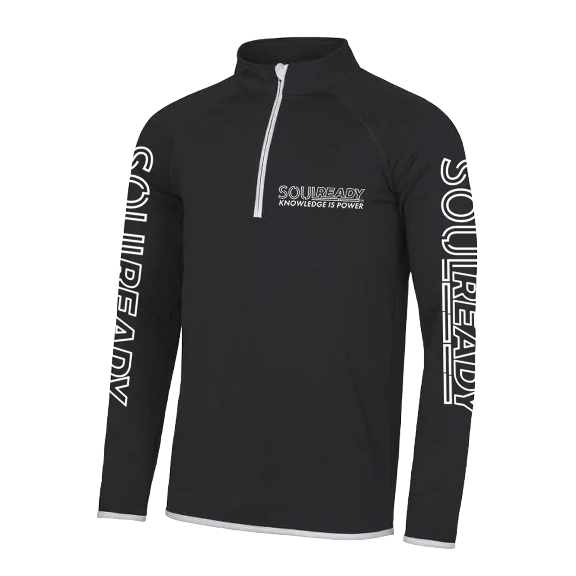 SoulReady Unisex Embroidered Logo Cool Half Zip Pattern Sweater