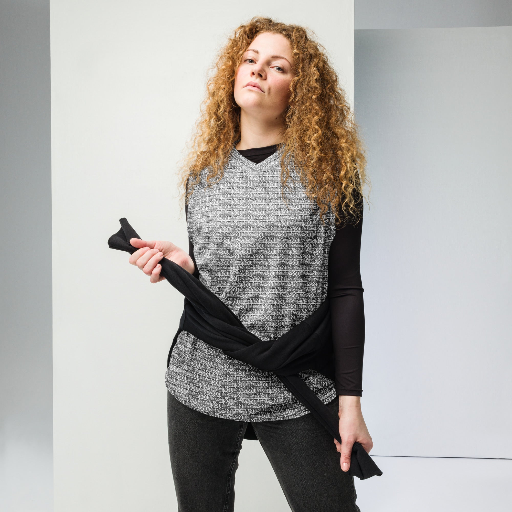 SoulReady Knowledge Is Power Black Edition All-Over Print Unisex Pattern Basketball Jersey