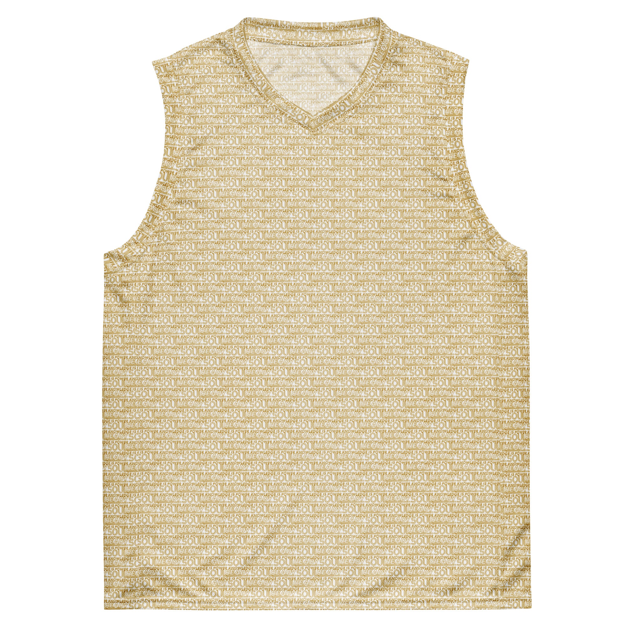 SoulReady 'Knowledge Is Power' Gold Edition Unisex All-Over Print Pattern Basketball Jersey