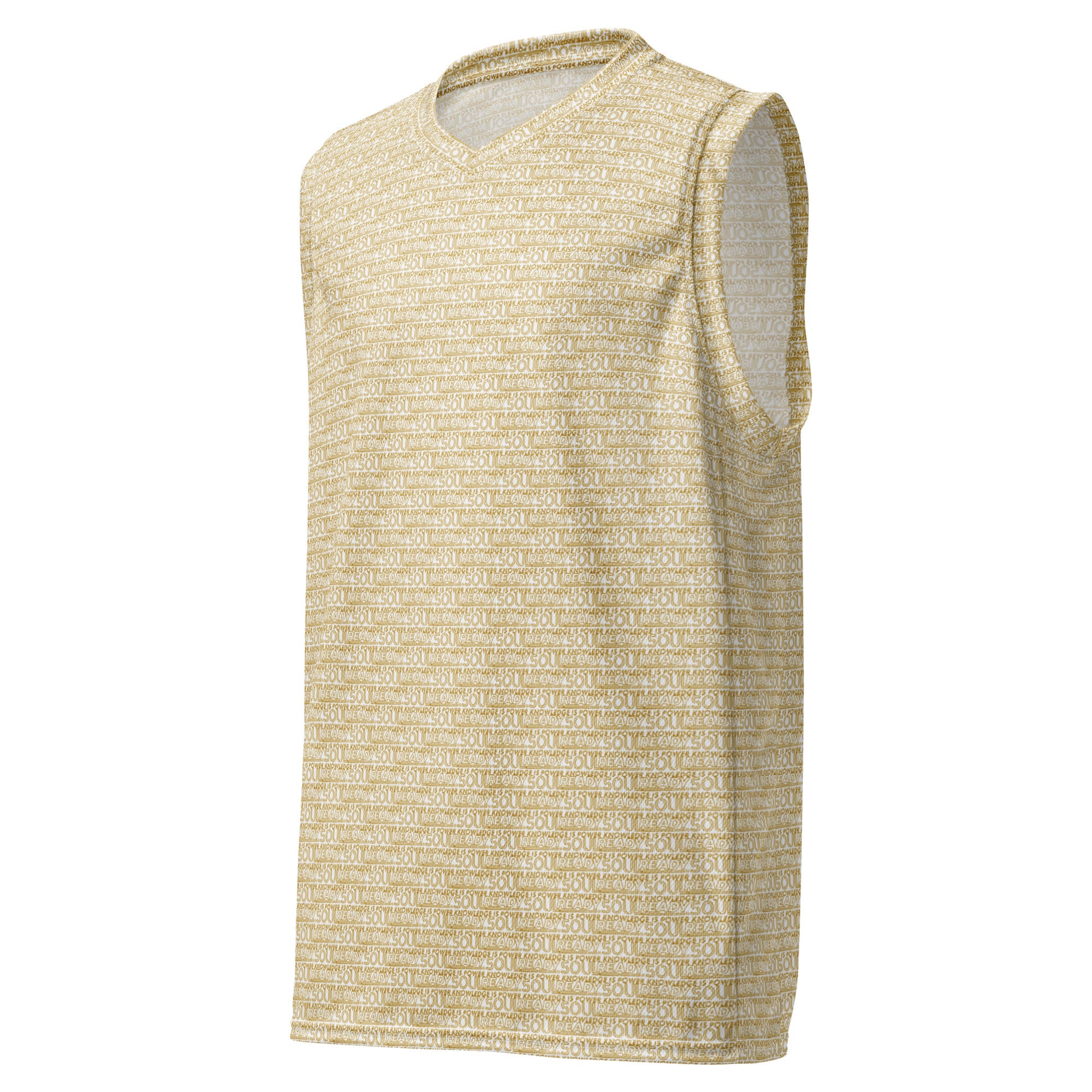 SoulReady 'Knowledge Is Power' Gold Edition Unisex All-Over Print Pattern Basketball Jersey