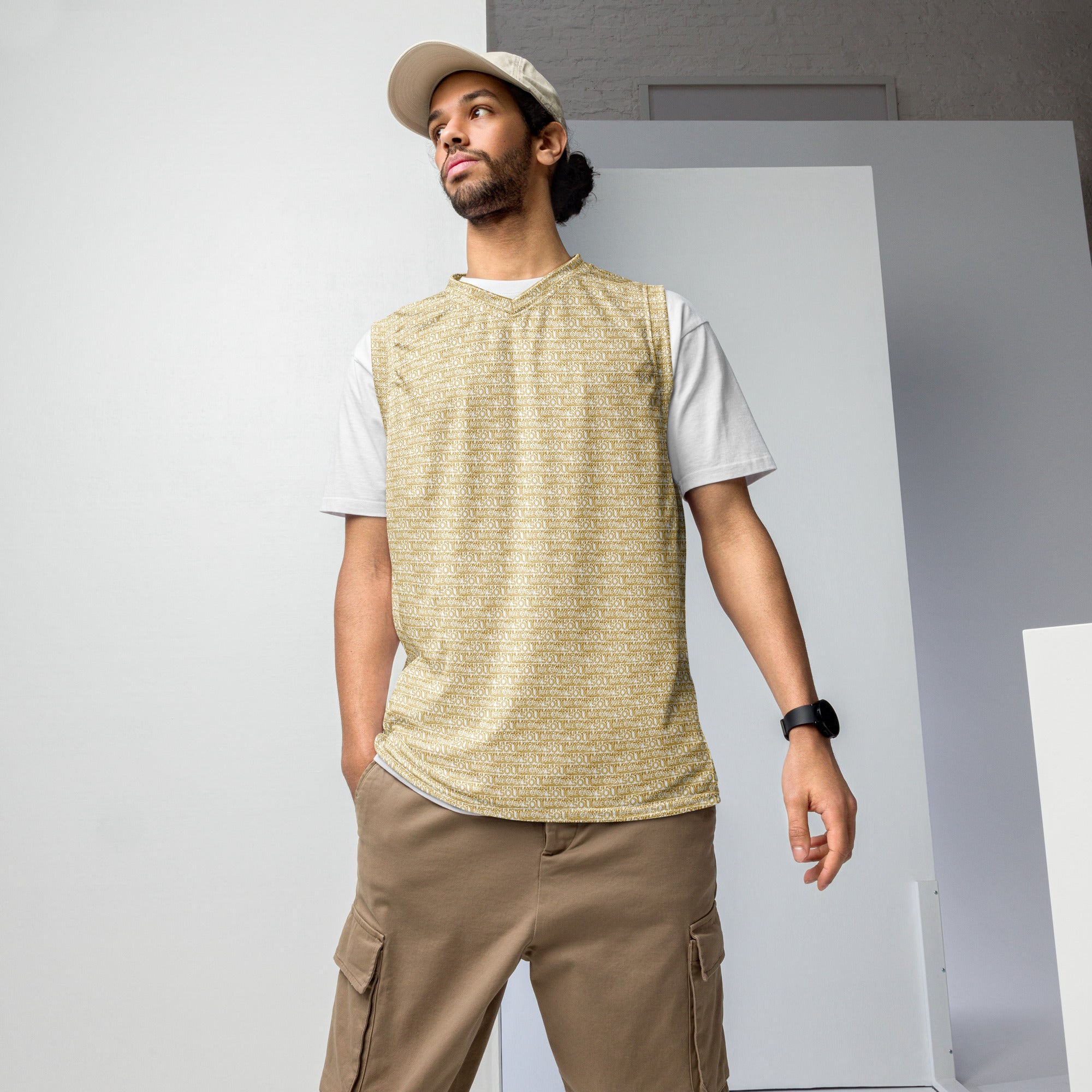 SoulReady 'Knowledge Is Power' Gold Edition Unisex All-Over Print Pattern Basketball Jersey