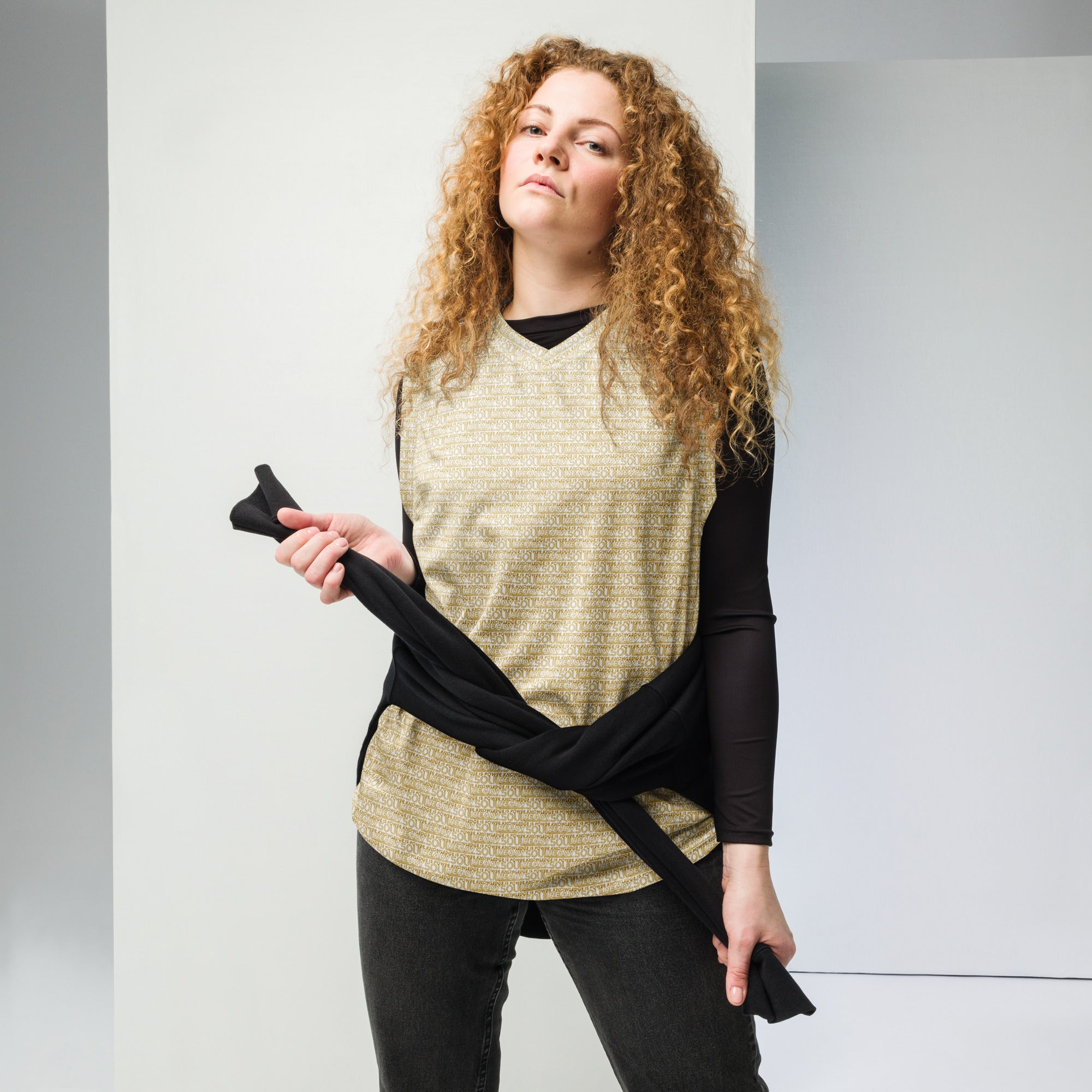 SoulReady 'Knowledge Is Power' Gold Edition Unisex All-Over Print Pattern Basketball Jersey