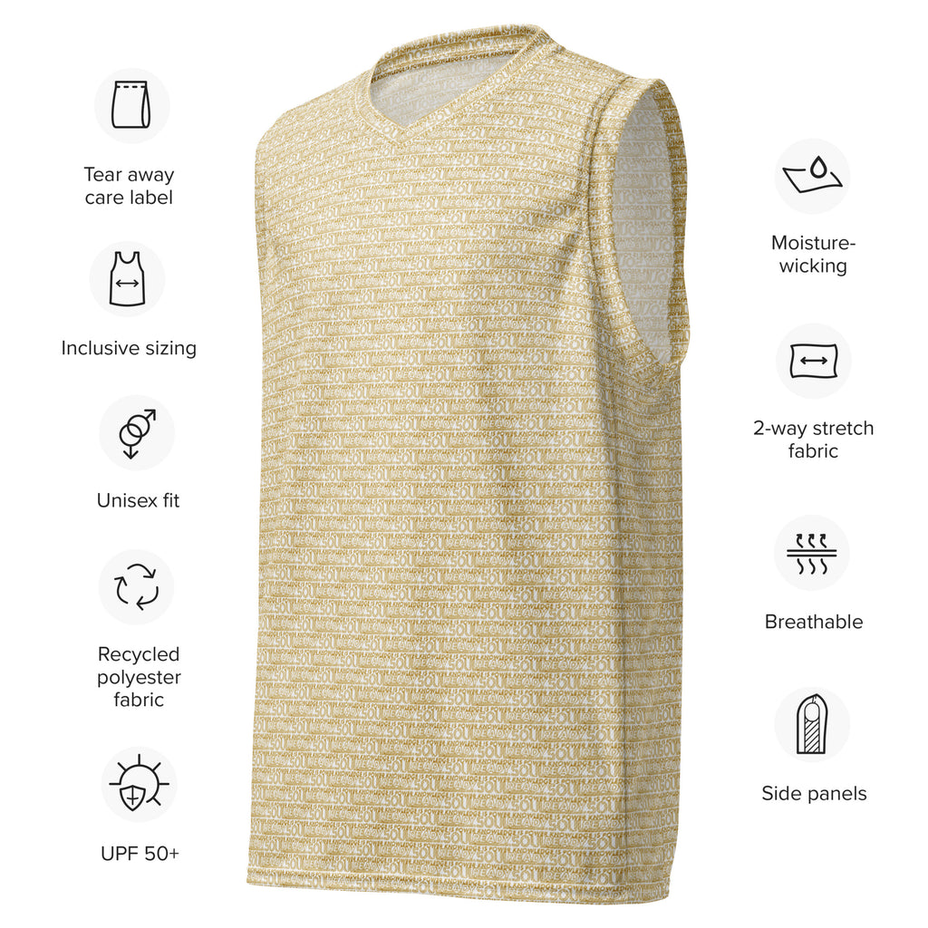 SoulReady 'Knowledge Is Power' Gold Edition Unisex All-Over Print Pattern Basketball Jersey